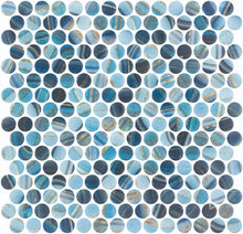 Load image into Gallery viewer, Elysium Tiles Vanguard Penny Onyx Blue 11.25" x 11.25" Mosaic Tile