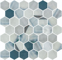 Load image into Gallery viewer, Elysium Tiles Vanguard Hex XL Bluish Grey 11.25" x 11.25" Mosaic Tile