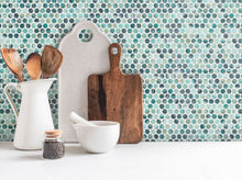 Load image into Gallery viewer, Elysium Tiles Vanguard Penny Onyx Teal 11.25" x 11.25" Mosaic Tile