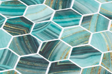 Load image into Gallery viewer, Elysium Tiles Vanguard Hex XL Onyx Teal 11.25" x 11.25" Mosaic Tile