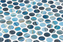 Load image into Gallery viewer, Elysium Tiles Vanguard Penny Onyx Blue 11.25" x 11.25" Mosaic Tile