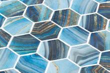 Load image into Gallery viewer, Elysium Tiles Vanguard Hex XL Onyx Blue 11.25" x 11.25" Mosaic Tile