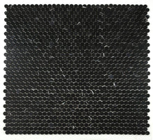 Load image into Gallery viewer, Elysium Tiles Penny Marble Marquina  10.50" x 11.75" Mosaic Tile