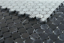 Load image into Gallery viewer, Elysium Tiles Penny Marble Marquina  10.50" x 11.75" Mosaic Tile