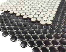 Load image into Gallery viewer, Elysium Tiles Penny Round Black Matte 11.5" x 12.25" Mosaic Tile