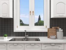 Load image into Gallery viewer, Elysium Tiles Hulu Black Band Matte 11.25" x 12" Mosaic Tile