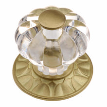 Load image into Gallery viewer, 32mm (1.25") Clear Acrylic Melon Cabinet Knob with Satin Nickel Backplate