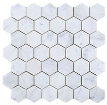 Load image into Gallery viewer, Elysium Tiles Hexagon Carrara Honed 12" x 12" Mosaic Tile
