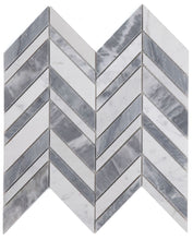 Load image into Gallery viewer, Elysium Tiles Chevron Shadow Lava 11.75" x 12" Mosaic Tile