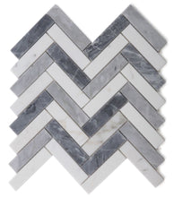 Load image into Gallery viewer, Elysium Tiles Herringbone Dusk 11.25" x 11.25" Mosaic Tile