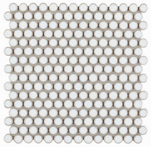 Load image into Gallery viewer, Elysium Tiles Penny Round Fancy White 11.5" x 11.5" Mosaic Tile