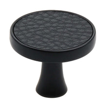 Load image into Gallery viewer, 32mm (1.25") Satin Nickel Round Embossed Leather Cabinet Knob