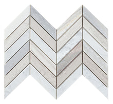 Load image into Gallery viewer, Elysium Tiles Chevron Blue 8" x 12" Mosaic Tile