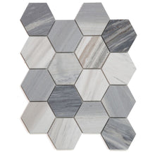 Load image into Gallery viewer, Elysium Tiles Hexagon Italian Blue 10.25" x 11.75" Mosaic Tile
