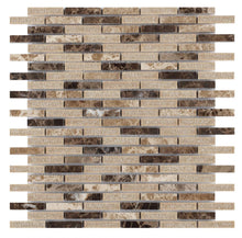 Load image into Gallery viewer, Elysium Tiles Cappuccino 11.75" x 12" Mosaic Tile