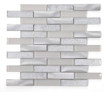 Load image into Gallery viewer, Elysium Tiles Linear Metallic Silver 11.75" x 11.75" Mosaic Tile