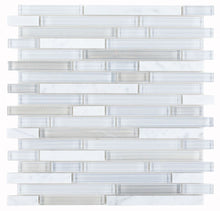 Load image into Gallery viewer, Elysium Tiles Linear Carrara Goose 11.75" x 12" Mosaic Tile