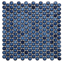 Load image into Gallery viewer, Elysium Tiles Penny Round Blue 11.5" x 11.5" Mosaic Tile