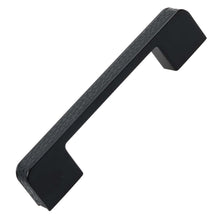 Load image into Gallery viewer, 95mm (3.75") Center to Center Matte Black Center Embossed Leather Strip Cabinet Pull