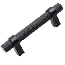 Load image into Gallery viewer, 76mm (3") Center to Center Satin Nickel Knurled Solid Steel Bar Pull Cabinet Hardware Handle