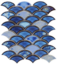 Load image into Gallery viewer, Elysium Tiles Dragon Scale Royal Blue 9.75" x 12" Mosaic Tile