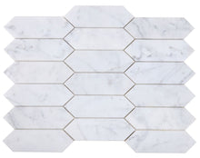 Load image into Gallery viewer, Elysium Tiles Elongated Hex Carrara Honed 11.75" x 15" Mosaic Tile