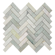 Load image into Gallery viewer, Elysium Tiles Herringbone Green 11" x 12.5" Mosaic Tile
