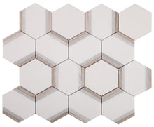 Load image into Gallery viewer, Elysium Tiles Hexagon Royal Sky 12" x 13.75" Mosaic Tile