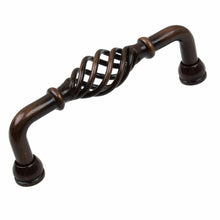 Load image into Gallery viewer, 95mm (3.75") Center to Center Satin Nickel Classic Twisted Birdcage Pull Solid Steel Cabinet Wire Handle