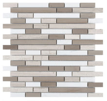 Load image into Gallery viewer, Elysium Tiles Smoke Grey Stack 11.75" x 12" Mosaic Tile