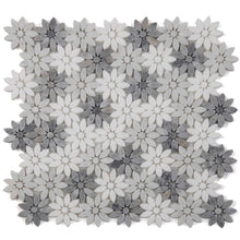Load image into Gallery viewer, Elysium Tiles Daisy Wild Grey 12.5" x 13" Mosaic Tile
