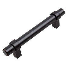 Load image into Gallery viewer, 95mm (3.75") Center to Center Matte Black European Solid Steel Bar Pull Cabinet Hardware Handle