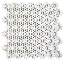 Load image into Gallery viewer, Elysium Tiles Daisy Wild Carrara 12.50" x 12.75" Mosaic Tile