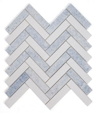 Load image into Gallery viewer, Elysium Tiles Herringbone Crystal Ocean 11.25" x 11.25" Mosaic Tile