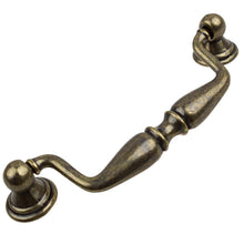 Load image into Gallery viewer, 95mm (3.75") Center to Center Antique Brass Swing Bail Pull Cabinet Hardware Handle