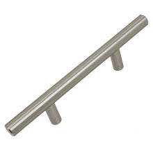 Load image into Gallery viewer, 76mm (3") Center to Center Satin Gold Modern Solid Steel Cabinet Hardware Handle