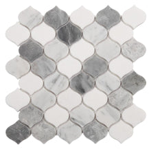 Load image into Gallery viewer, Elysium Tiles Water Drop Silver Grey 10.75" x 11" Mosaic Tile