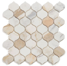 Load image into Gallery viewer, Elysium Tiles Water Drop Calacatta Gold Polished 11" x 11" Mosaic Tile