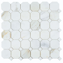 Load image into Gallery viewer, Elysium Tiles Octagon Calacatta Gold 11.75" x 11.75" Mosaic Tile