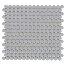 Load image into Gallery viewer, Elysium Tiles Penny Round City Grey Matte 11.5" x 12.25" Mosaic Tile