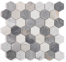 Load image into Gallery viewer, Elysium Tiles Hexagon City Grey 11.75" x 12" Mosaic Tile