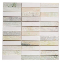 Load image into Gallery viewer, Elysium Tiles Slot Green 11.75" x 11.75" Mosaic Tile