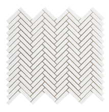 Load image into Gallery viewer, Elysium Tiles Herringbone Mini Thassos 10.5" x 11" Mosaic Tile