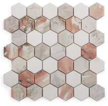 Load image into Gallery viewer, Elysium Tiles Hexagon Rose 11.75" x 12" Mosaic Tile