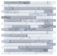 Load image into Gallery viewer, Elysium Tiles Linear Montage Grey 11.75" x 12" Mosaic Tile