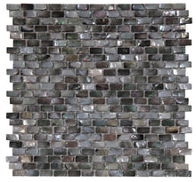 Load image into Gallery viewer, Elysium Tiles Pearl Black Mini Brick 11.25" x 11.25" Mosaic Tile