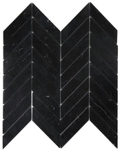 Load image into Gallery viewer, Elysium Tiles Chevron Marquina  10.75" x 11" Mosaic Tile