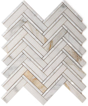 Load image into Gallery viewer, Elysium Tiles Diana Herringbone Calacatta 11" x 11.75" Mosaic Tile
