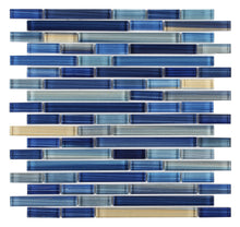Load image into Gallery viewer, Elysium Tiles Rain Sapphire 11.75" x 12" Mosaic Tile