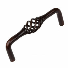 Load image into Gallery viewer, 95mm (3.75") Center to Center Satin Nickel Twisted Birdcage Pull Solid Steel Cabinet Wire Handle